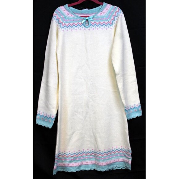 2006 Gymboree Princess Snow Drop Sweater Dress sz 12 NWT White Knit Winter Bow - Picture 1 of 10